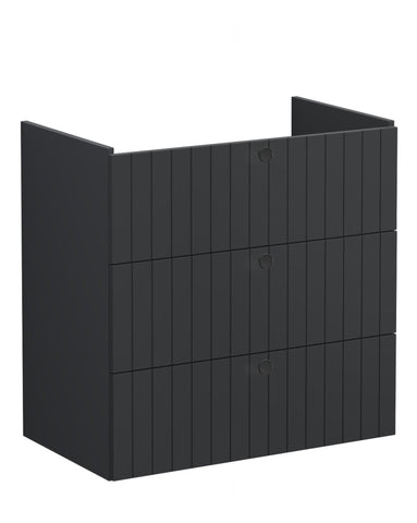 VitrA Root Groove 80cm 3 Drawer Washbasin Unit - Matt Graphite