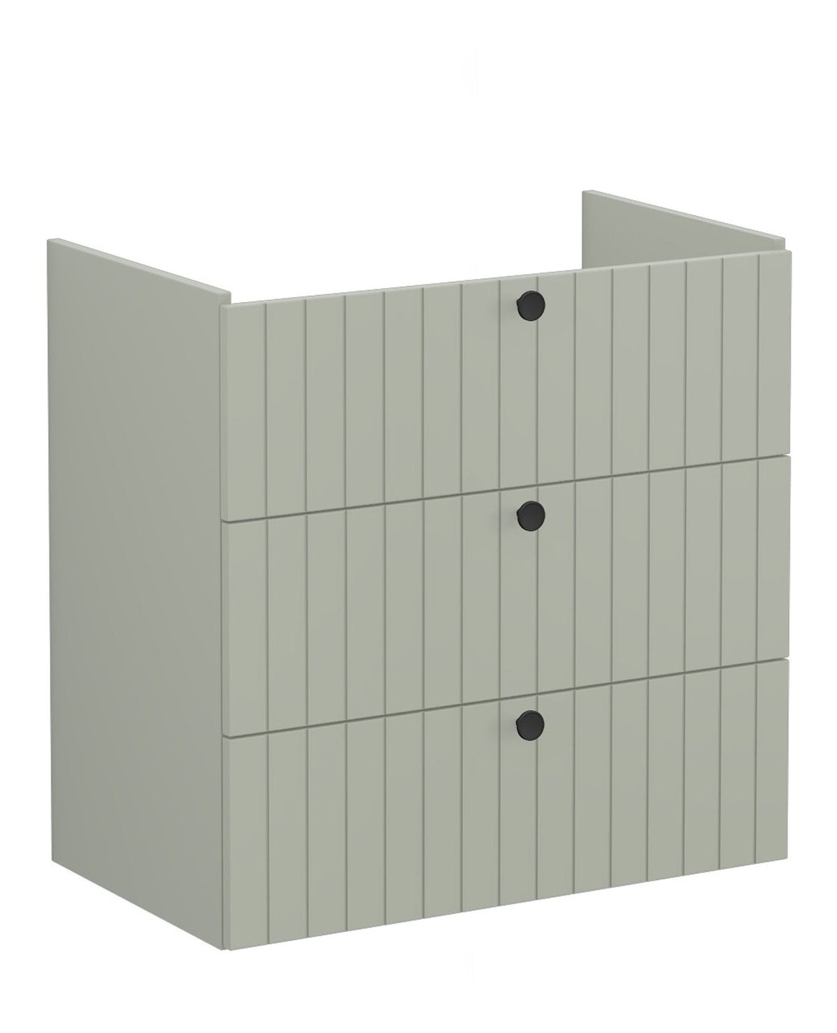 VitrA Root Groove 80cm 3 Drawer Washbasin Unit - Matt Retro Green