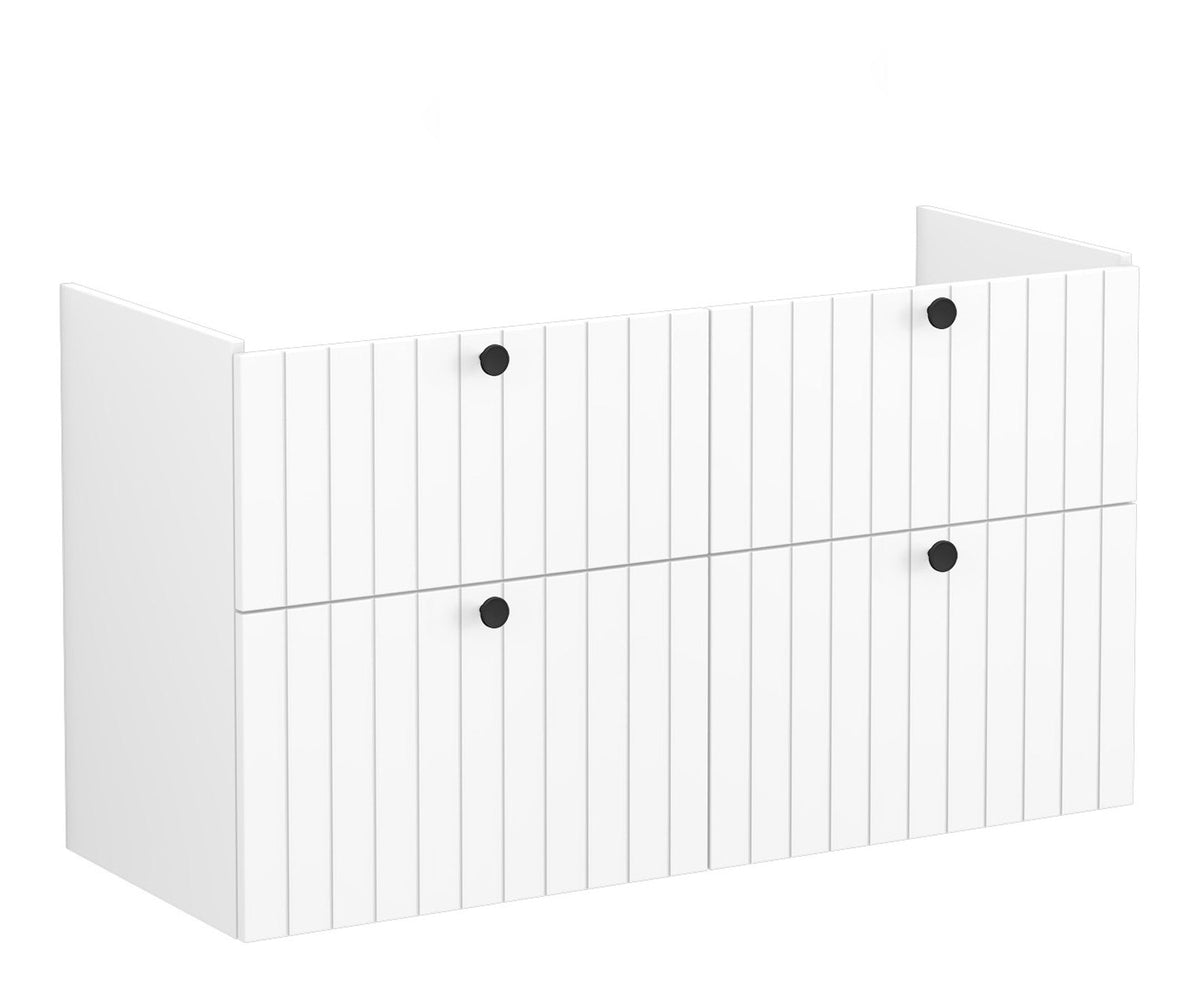 VitrA Root Groove 120cm 4 Drawer Washbasin Unit - Matt White