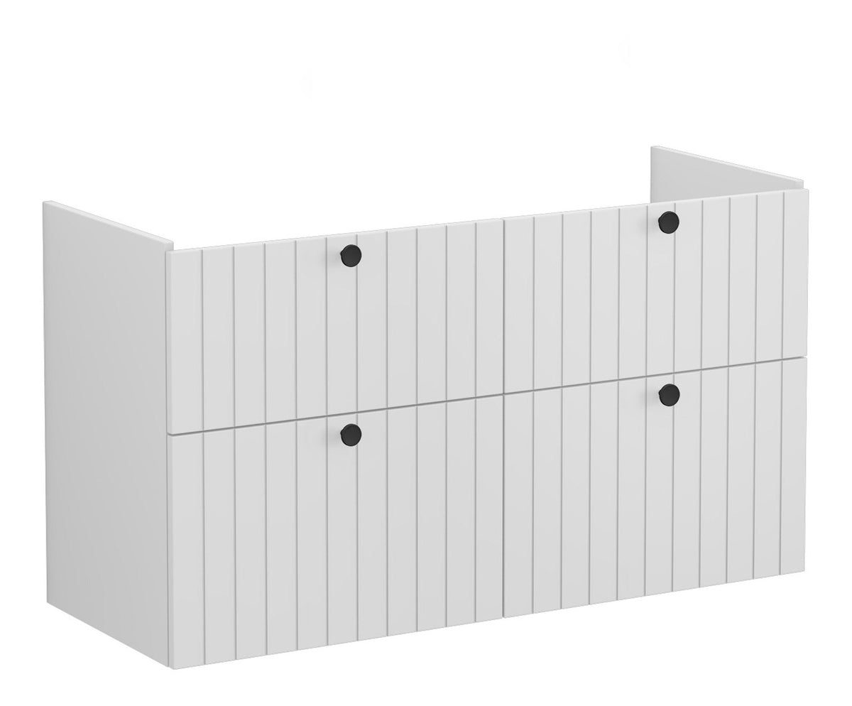 VitrA Root Groove 120cm 4 Drawer Washbasin Unit - Matt Light Grey