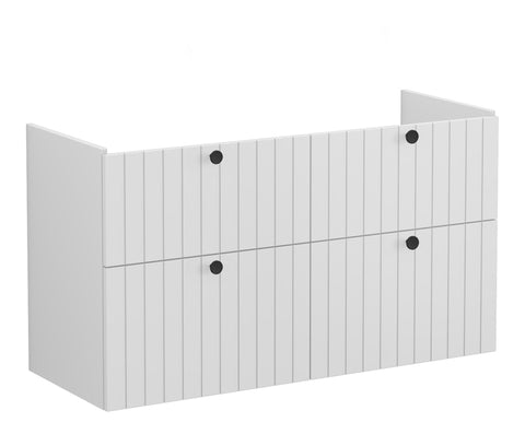 VitrA Root Groove 120cm 4 Drawer Washbasin Unit - Matt Light Grey
