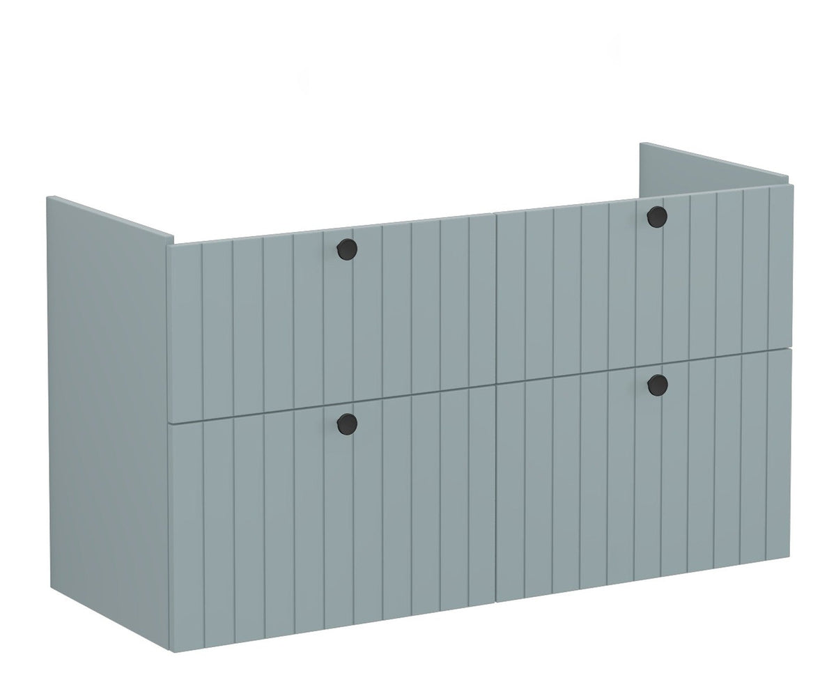 VitrA Root Groove 120cm 4 Drawer Washbasin Unit - Matt Fjord Green