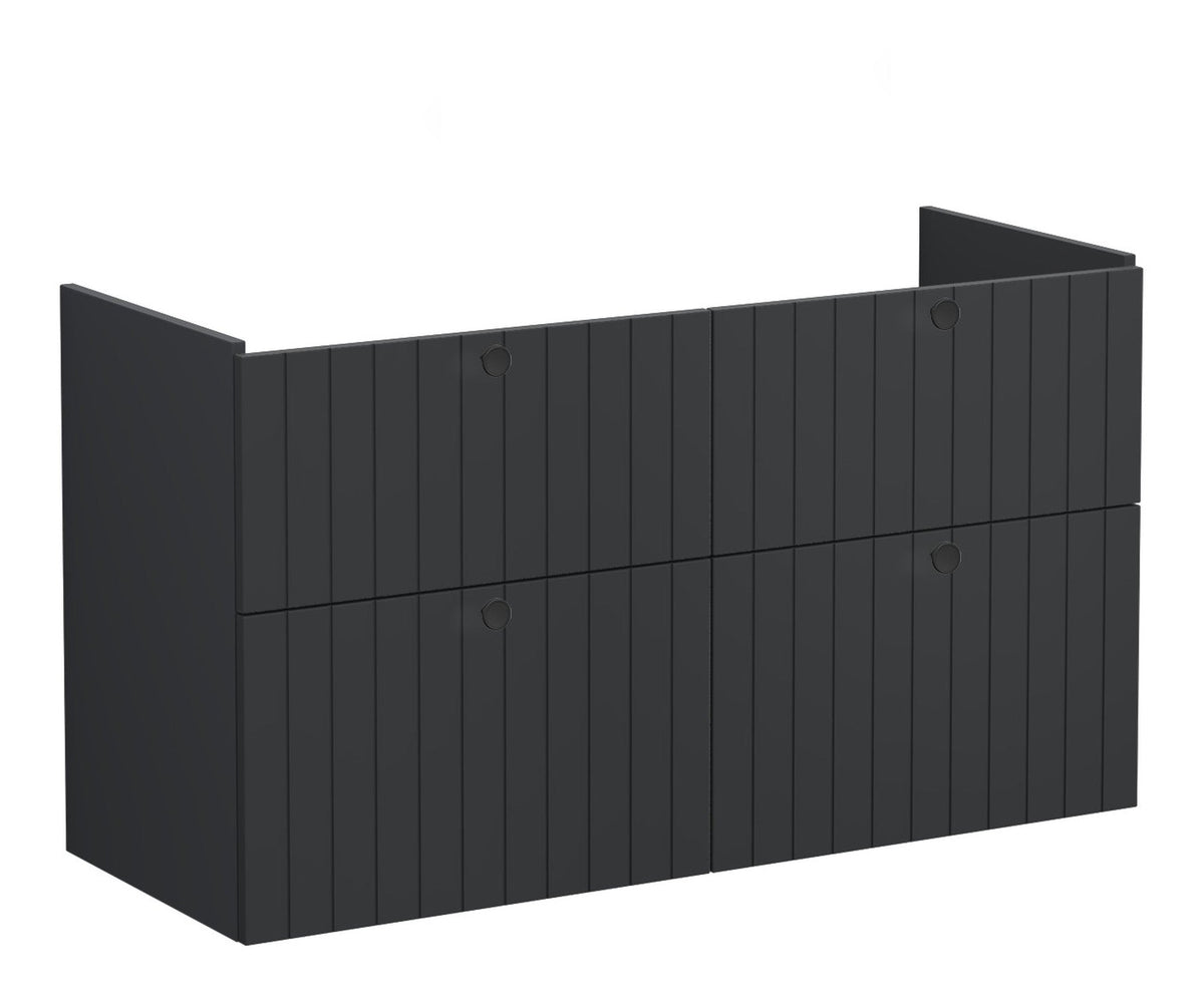 VitrA Root Groove 120cm 4 Drawer Washbasin Unit - Matt Graphite