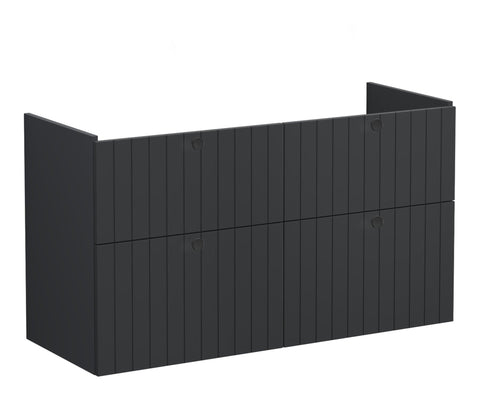 VitrA Root Groove 120cm 4 Drawer Washbasin Unit - Matt Graphite