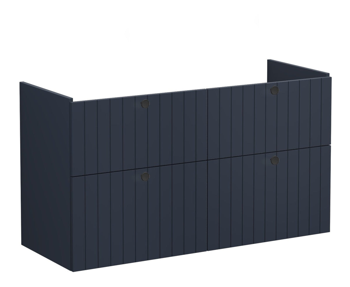 VitrA Root Groove 120cm 4 Drawer Washbasin Unit - Matt Dark Blue