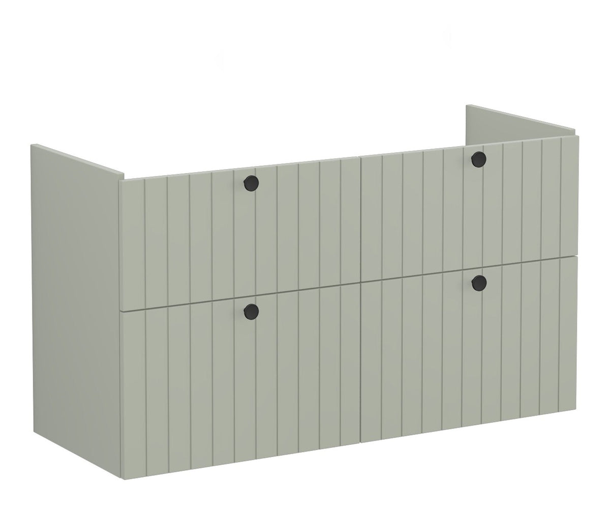 VitrA Root Groove 120cm 4 Drawer Washbasin Unit - Matt Retro Green