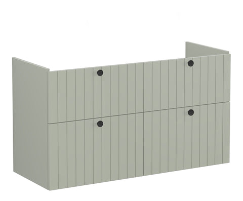 VitrA Root Groove 120cm 4 Drawer Washbasin Unit - Matt Retro Green