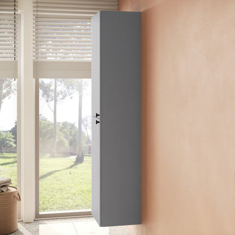 VitrA Root Groove 40cm 2 Door Tall Unit (LH Hinge) - Matt Grey