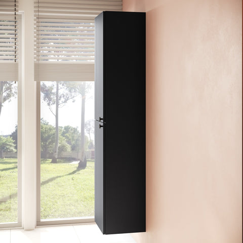 VitrA Root Groove 40cm 2 Door Tall Unit (LH Hinge) - Matt Graphite