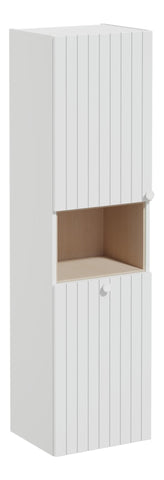 VitrA Root Groove 40cm 2 Door Semi-Tall Unit w/Laundry Basket (LH Hinge) - Matt Light Grey