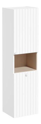VitrA Root Groove 40cm 2 Door Semi-Tall Unit w/Laundry Basket (RH Hinge) - Matt White