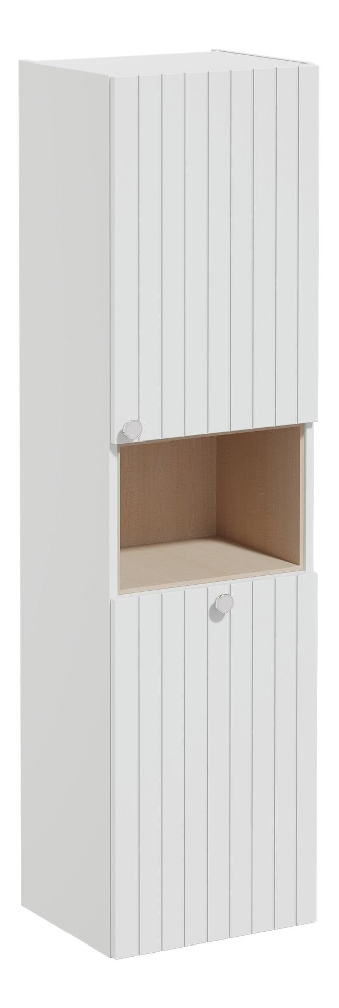 VitrA Root Groove 40cm 2 Door Semi-Tall Unit w/Laundry Basket (RH Hinge) - Matt Light Grey