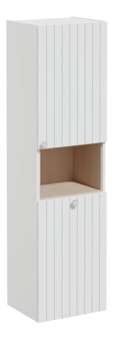 VitrA Root Groove 40cm 2 Door Semi-Tall Unit w/Laundry Basket (RH Hinge) - Matt Light Grey