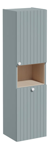 VitrA Root Groove 40cm 2 Door Semi-Tall Unit w/Laundry Basket (RH Hinge) - Matt Fjord Green