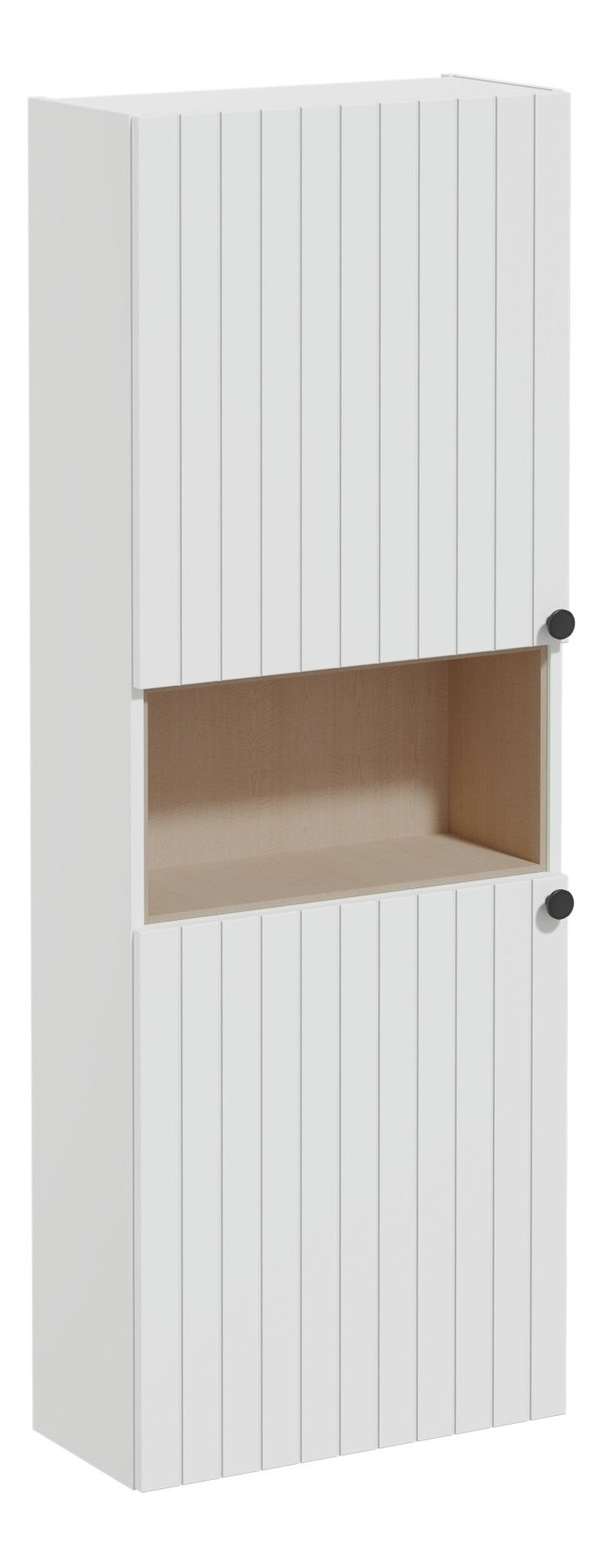 VitrA Root Groove 55cm 2 Door Semi-Tall Unit (LH Hinge) - Matt Light Grey