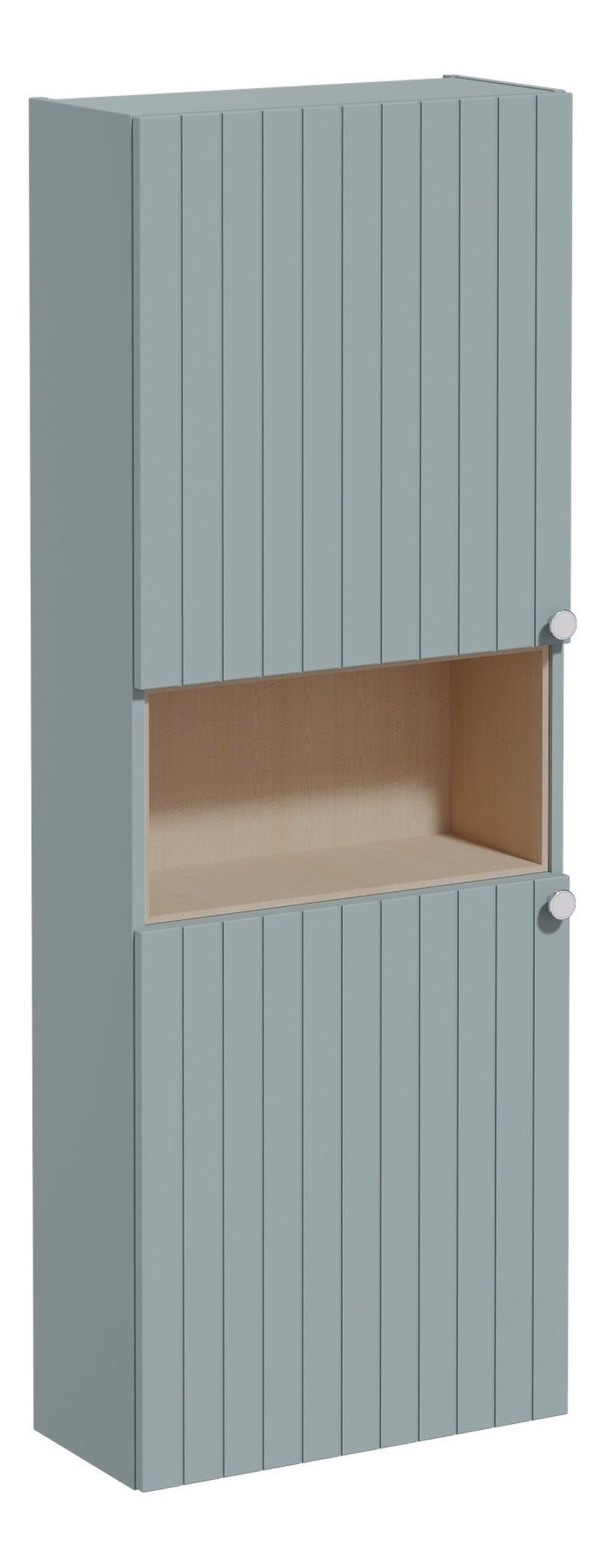 VitrA Root Groove 55cm 2 Door Semi-Tall Unit (LH Hinge) - Matt Fjord Green