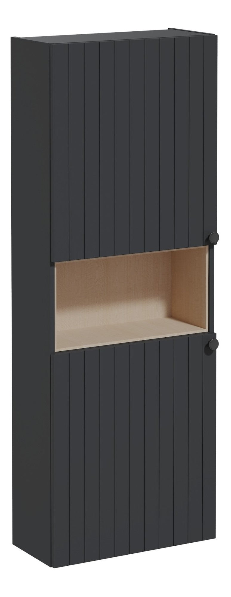 VitrA Root Groove 55cm 2 Door Semi-Tall Unit (LH Hinge) - Matt Graphite