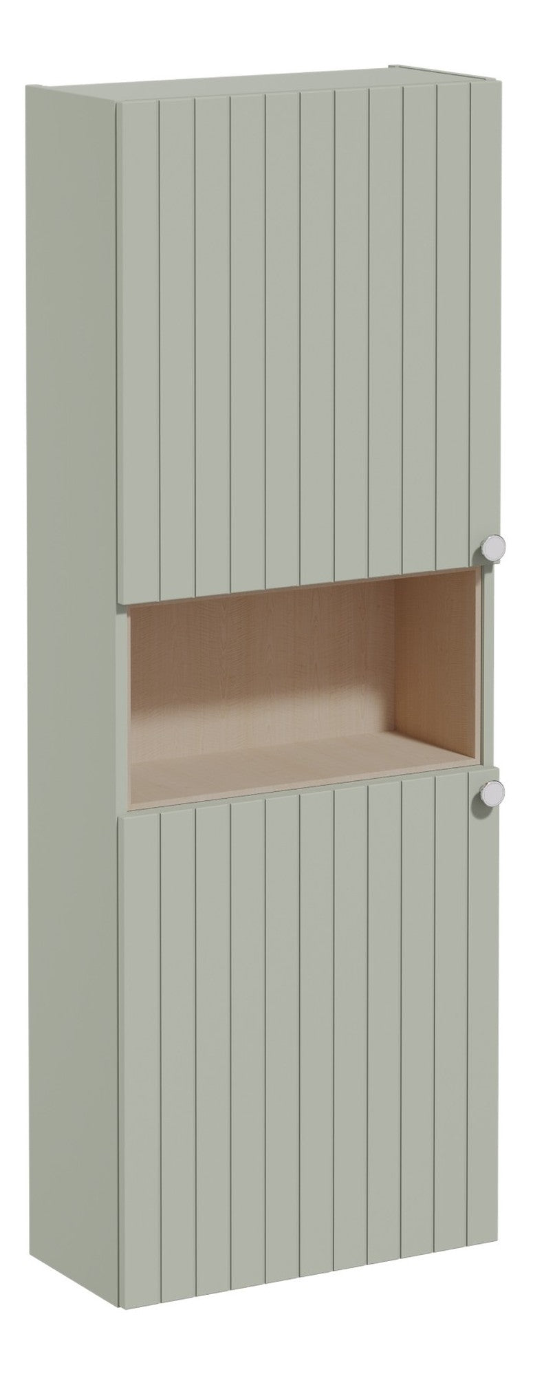 VitrA Root Groove 55cm 2 Door Semi-Tall Unit (LH Hinge) - Matt Retro Green