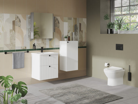 VitrA Root Groove 40cm 1 Door Lower/Base Unit (RH Hinge) - Matt White