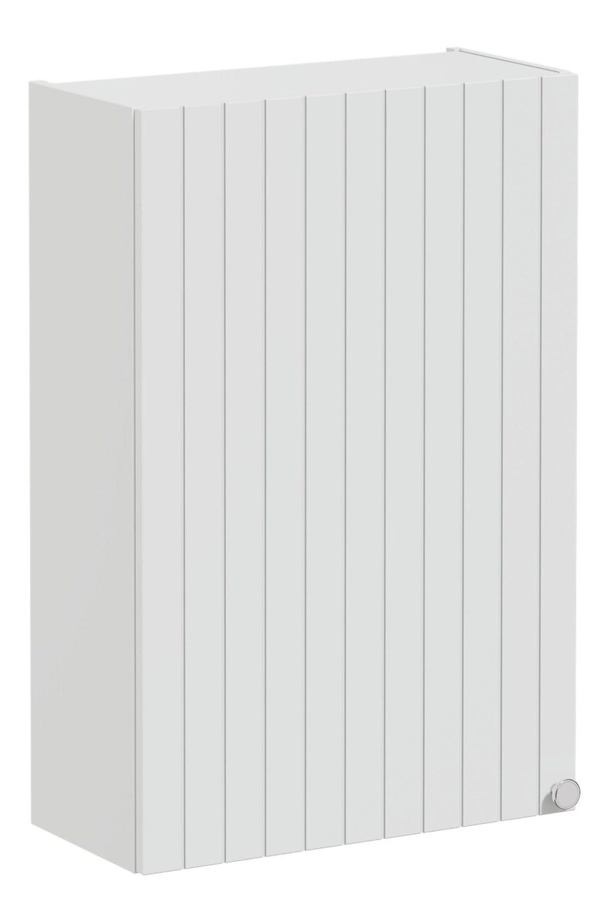 VitrA Root Groove 60cm 1 Door Upper/Wall Unit (LH Hinge) - Matt Light Grey