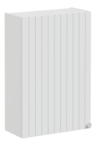 VitrA Root Groove 60cm 1 Door Upper/Wall Unit (LH Hinge) - Matt Light Grey