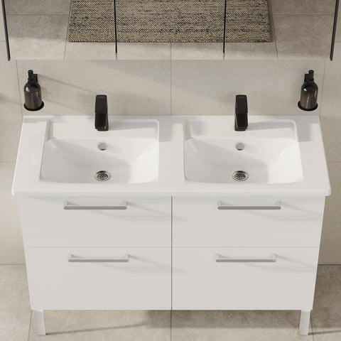 VitrA Integra 1200x470mm 2TH Vanity Basin w/Overflow - White