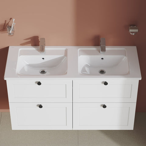 VitrA Integra 1200x470mm 2TH Vanity Basin w/Overflow - White
