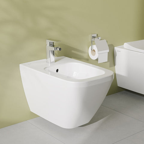 VitrA Integra Square Wall Hung Bidet - White