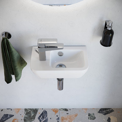 VitrA Integra 370x220mm 1TH Compact Basin (No Overflow) (LH) - White