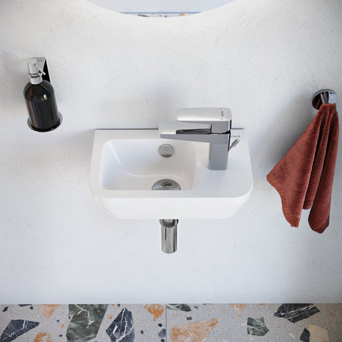 VitrA Integra 370x220mm 1TH Compact Basin (No Overflow) (RH) - White