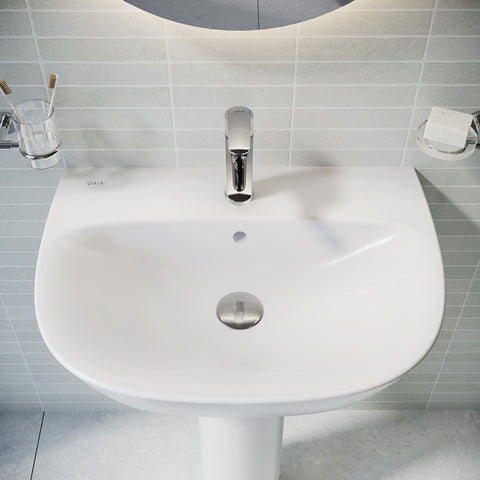 VitrA Zentrum 645x480mm 1TH Basin w/Overflow - White