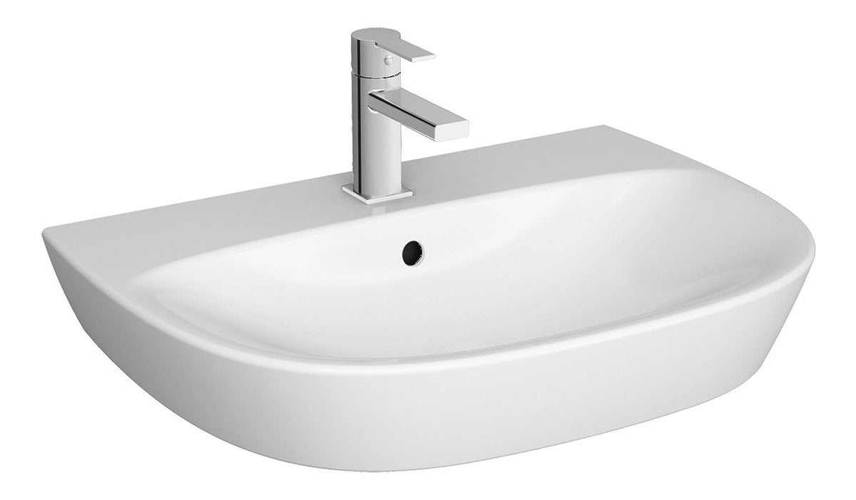 VitrA Zentrum 645x480mm 1TH Basin w/Overflow - White