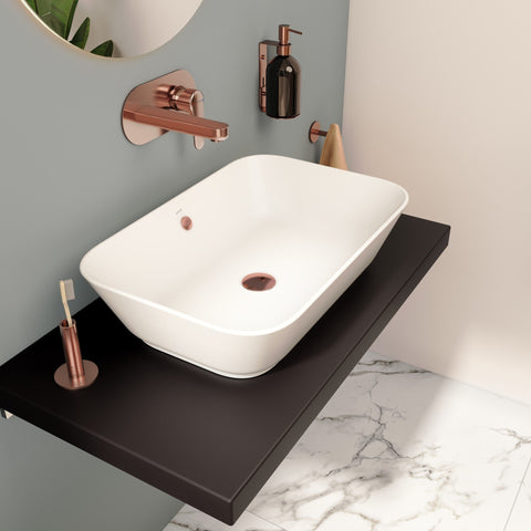 VitrA Geo 600x400mm 0TH Basin w/Overflow - White
