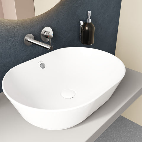 VitrA Geo 545x400mm 0TH Basin w/Overflow - White