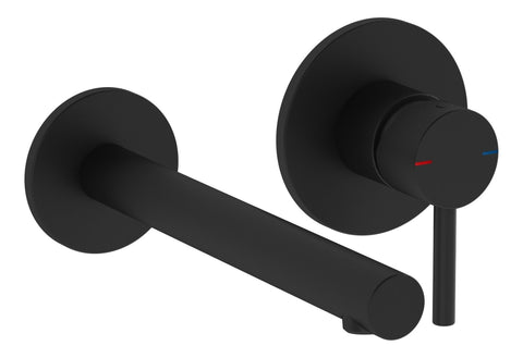 VitrA Origin Wall Mounted 2-Hole Basin Mixer - Matt Black