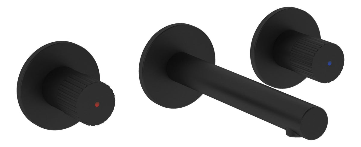 VitrA Origin Wall Mounted 3-Hole Basin Mixer - Matt Black