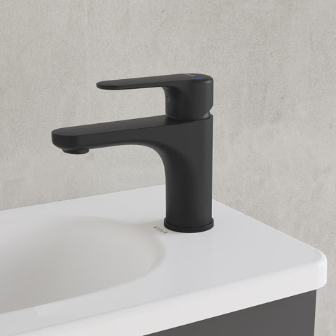 VitrA Root Round Compact Basin Mixer - Matt Black