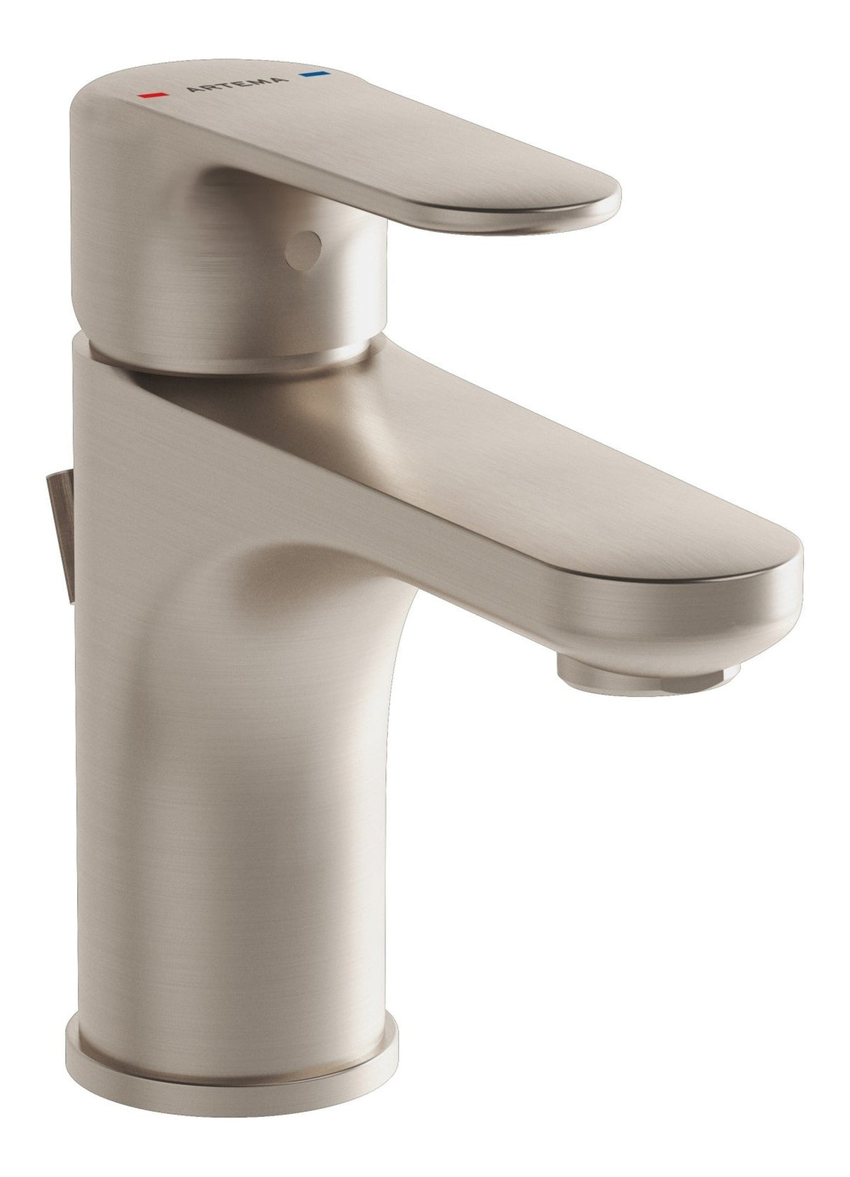 VitrA Root Round Compact Basin Mixer w/Waste Lever - Brushed Nickel
