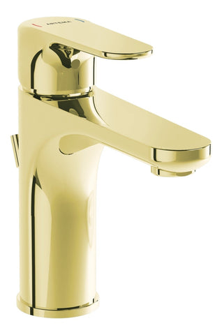 VitrA Root Round Basin Mixer w/Waste Lever - Soft Gold