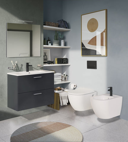 VitrA Root Round Bidet Mixer - Matt Black