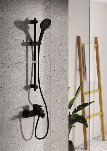 VitrA Root Round Wall Mounted Bath/Shower Mixer - Matt Black