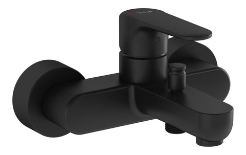 VitrA Root Round Wall Mounted Bath/Shower Mixer - Matt Black