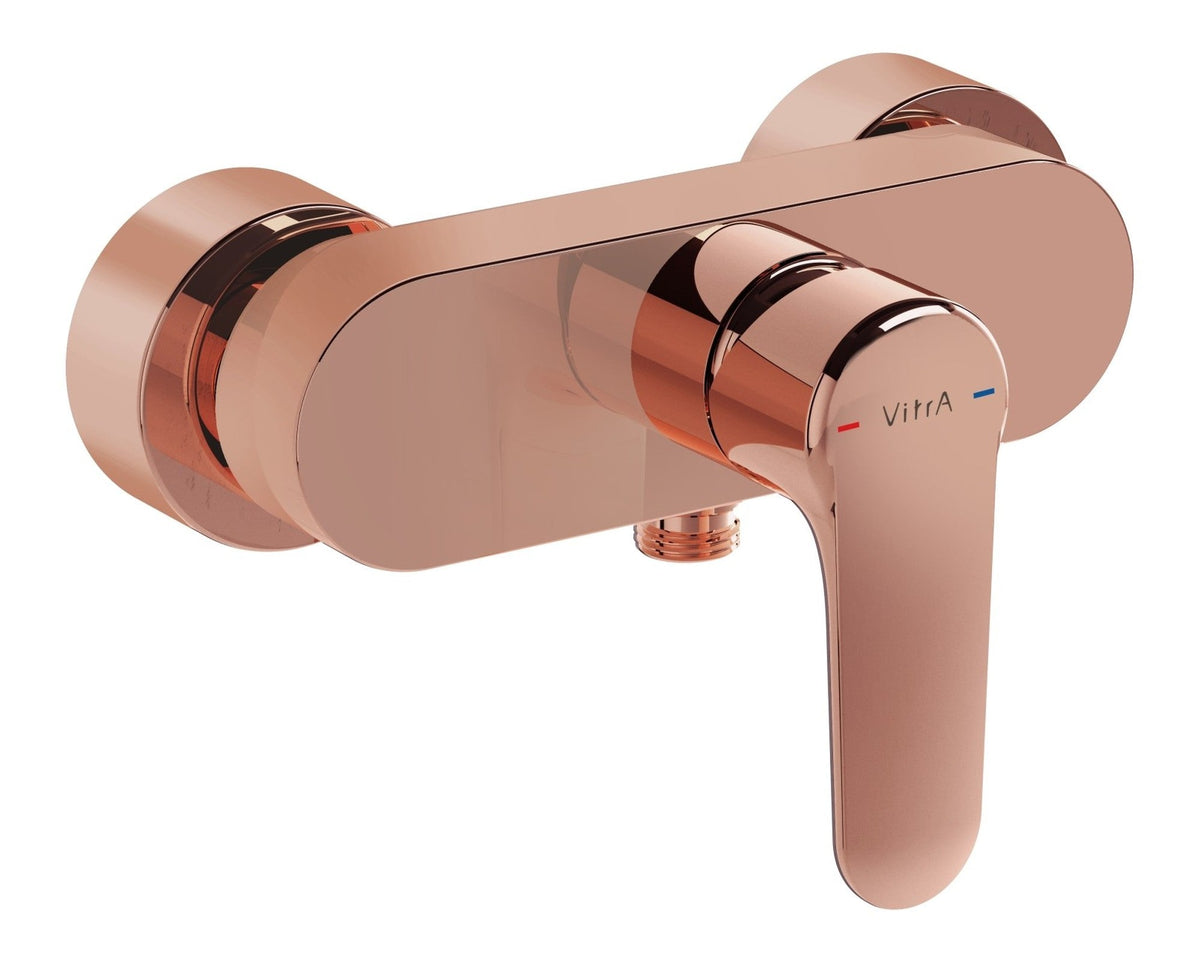VitrA Root Round Wall Mounted Shower Mixer - Soft Copper