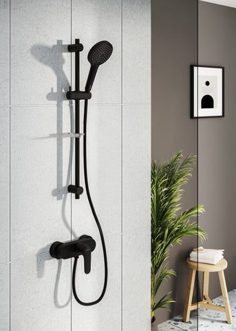 VitrA Root Round Wall Mounted Shower Mixer - Matt Black