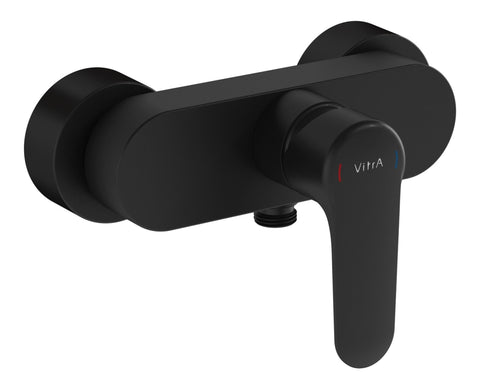 VitrA Root Round Wall Mounted Shower Mixer - Matt Black