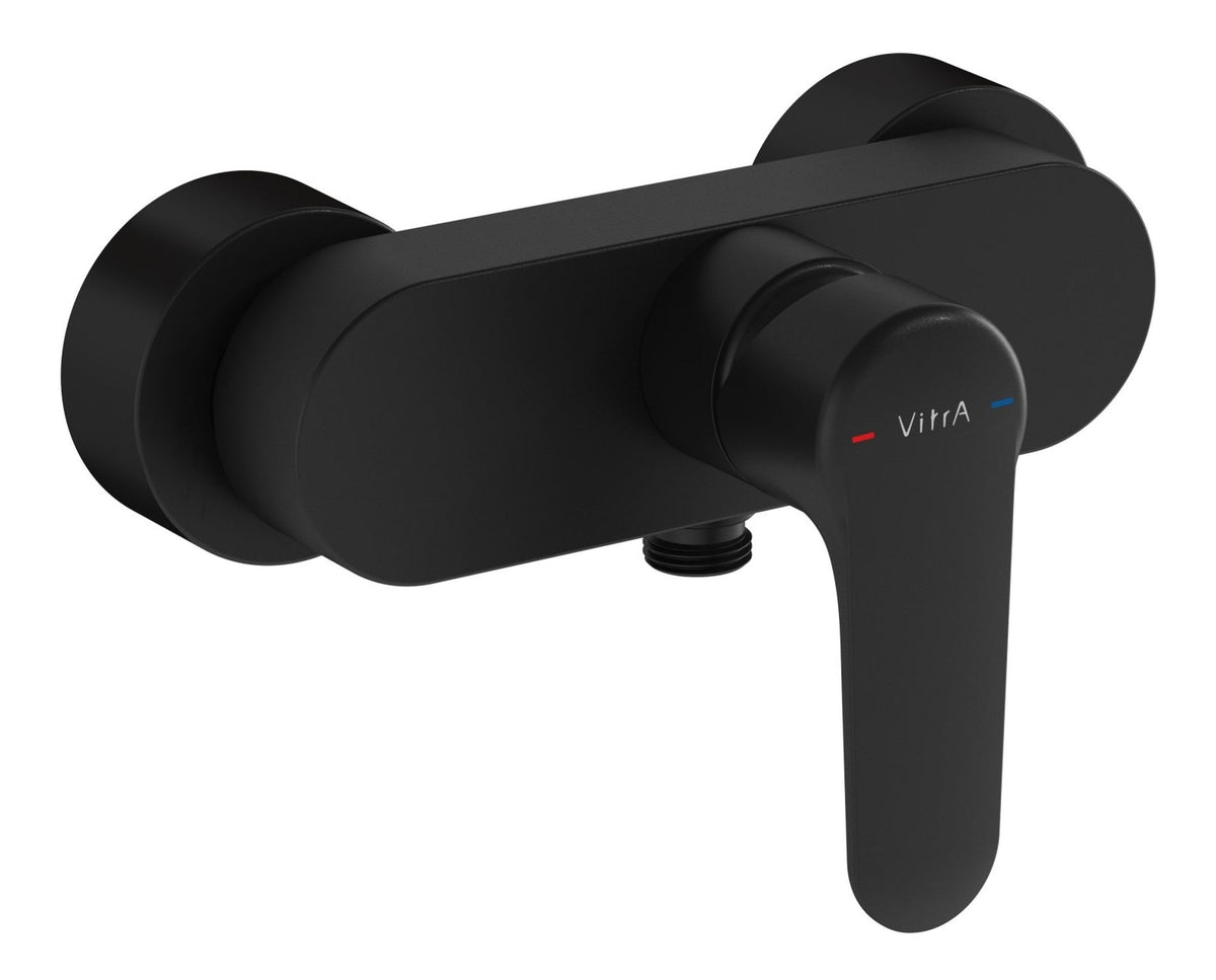 VitrA Root Round Wall Mounted Shower Mixer - Matt Black