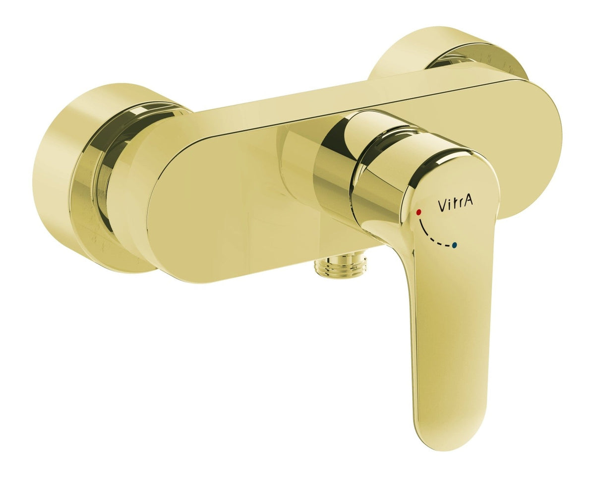 VitrA Root Round Wall Mounted Shower Mixer - Soft Gold