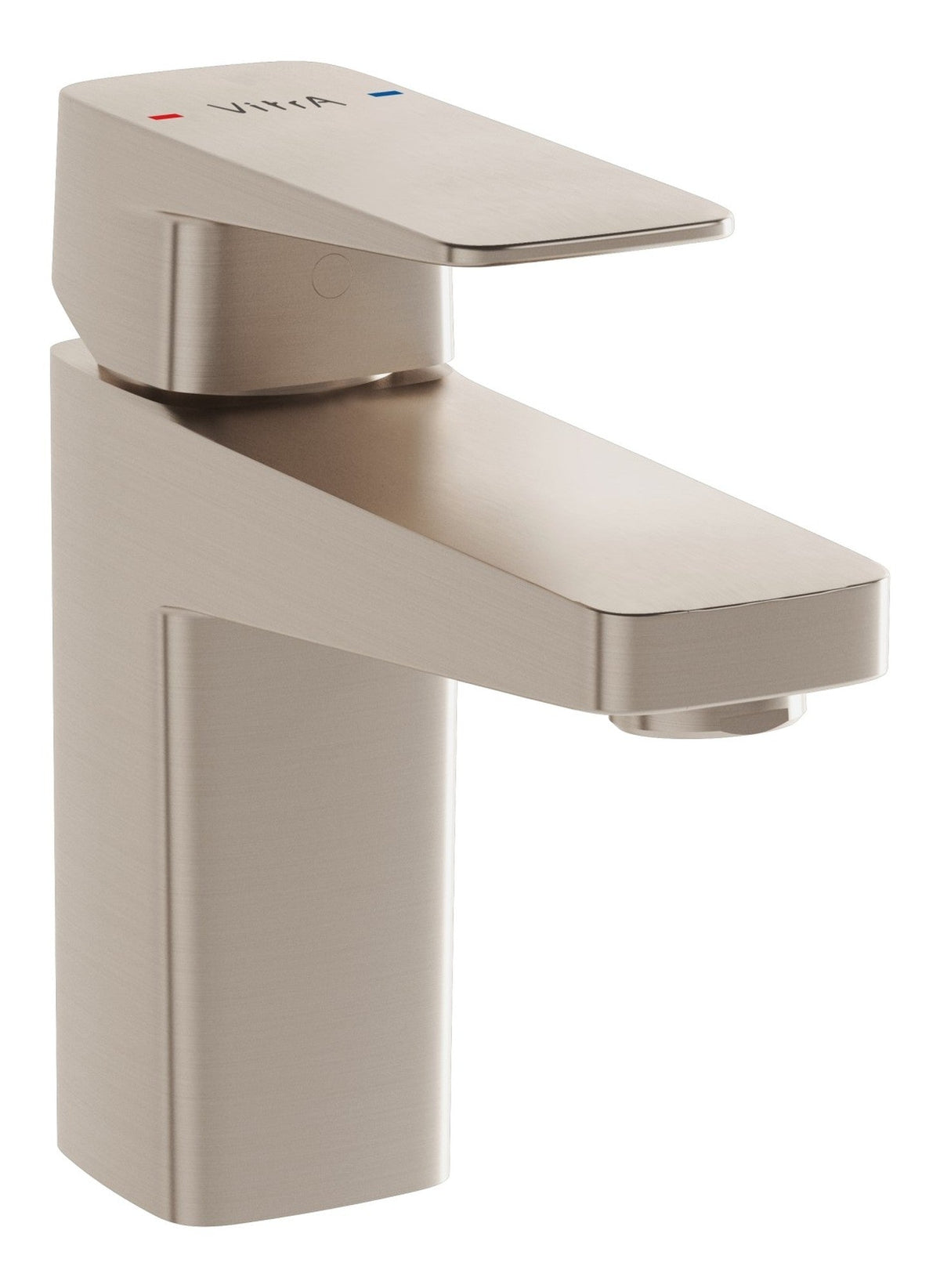 VitrA Root Square Compact Basin Mixer - Brushed Nickel
