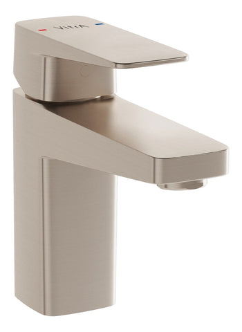 VitrA Root Square Compact Basin Mixer - Brushed Nickel