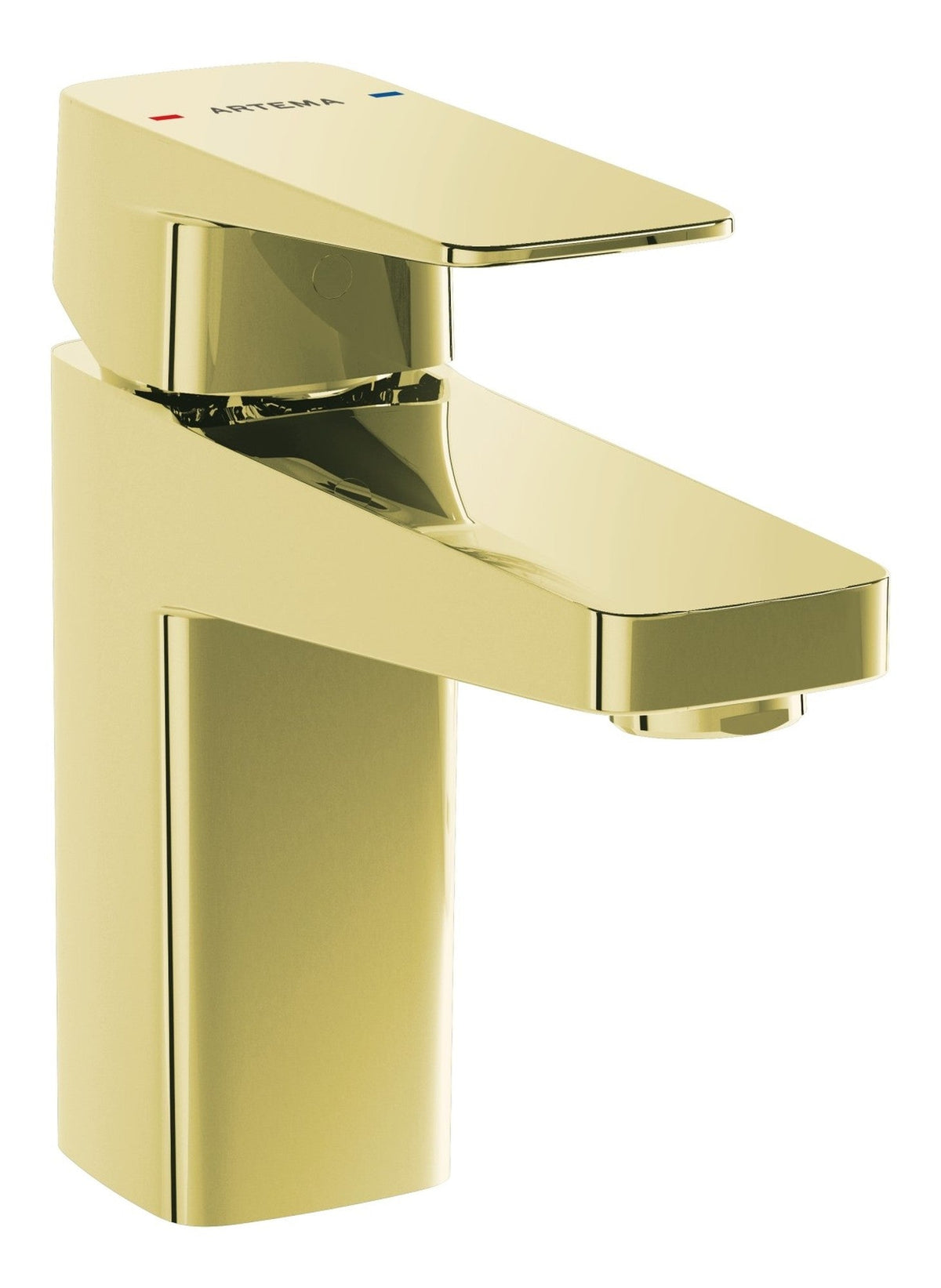 VitrA Root Square Compact Basin Mixer - Soft Gold